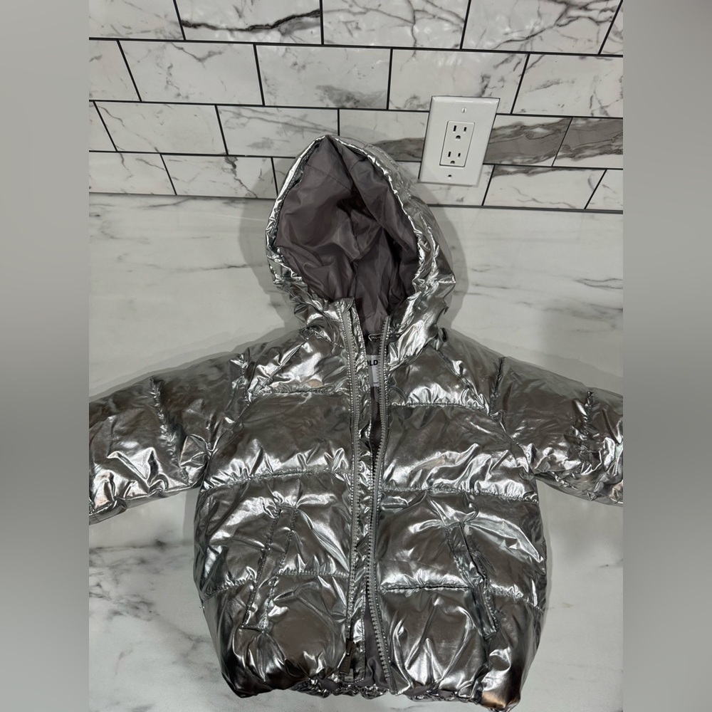 Girls Old Navy Metallic Silver Jacket Size 2T